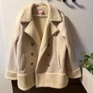 Fox and Wit Sherpa-Lined Double-Breasted Coat